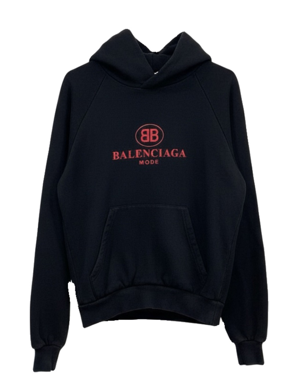 🛍️ Balenciaga Authentic "MODE" Red Logo Hoodie – Black (Size Small)
